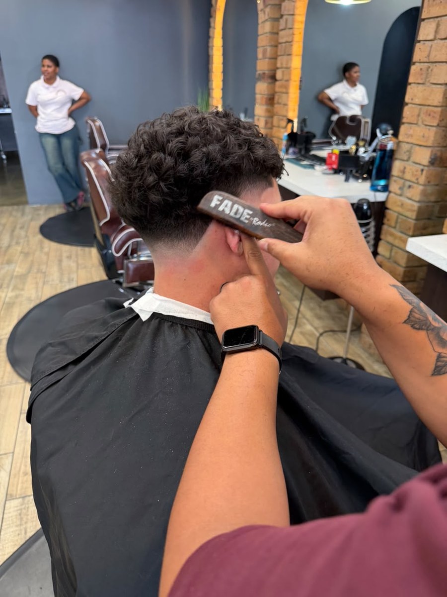 Close view of clipper work at the neckline